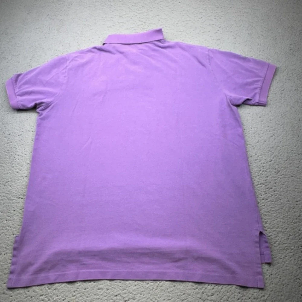 Polo Ralph Lauren Polo Shirt Mens XL Purple Rugby Big Green Pony Drop Hem Vented